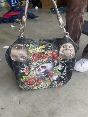 Y2k Vintage Ed Hardy “Love is Forever Spirit” Skull Arm Bag Women’s (not sure) - Image 1 of 4