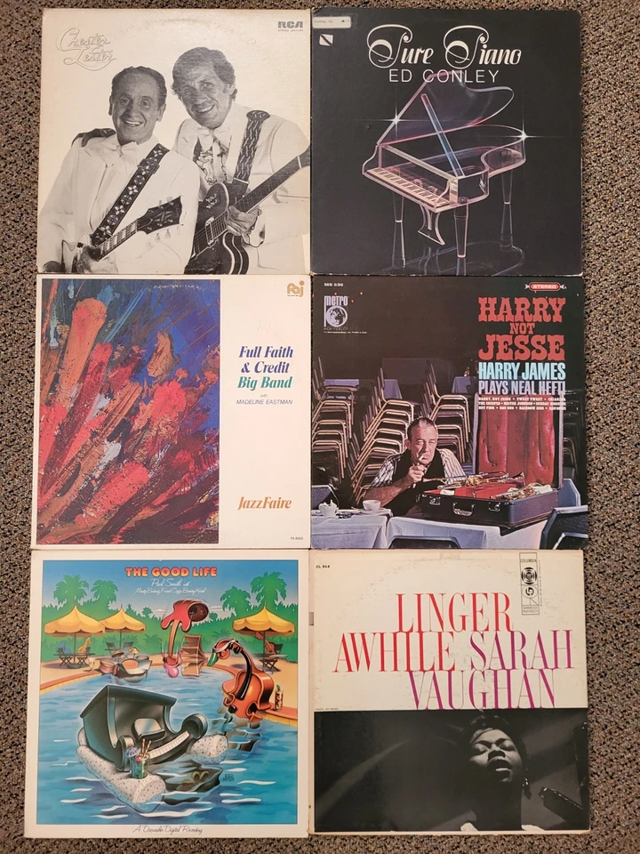 Jazz Vinyl LP Lot Sarah Vaughan Harry James Les Paul Chet Atkins Paul Smith - Image 1 of 1