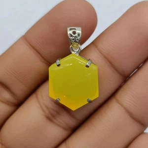 Gelber Anhänger 92,33 ct Welo Opal Sechseckschliff natürlich unbehandelt lose Edelstein - Bild 1 von 5