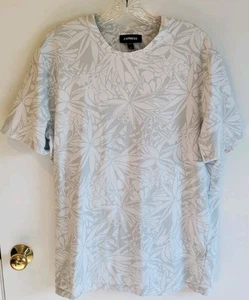 Express Graphic Botanical Print Tee weiß grau Herren L T-Shirt - Bild 1 von 5