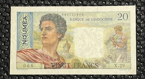 FRANCE NEW CALEDONIA 1951 20 FRANCS NOUMEA P50b - Picture 1 of 2