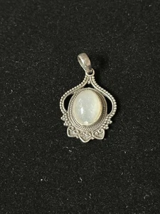 Sterling Silber 925 äthiopischer Opal asymmetrischer Anhänger signiert 1,5" lang 7,9gr - Bild 1 von 5