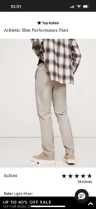 Pantalones Banana Republic Frente Plano Elastizados Calce Ajustado Caqui Claro Talla 32x31 Absorbente - Imagen 1 de 17