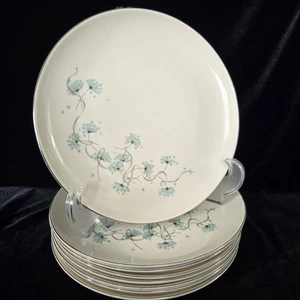 7+1 Platos de Cena Vintage Taylor Smith Taylor "ENCAJE AZUL" Diente de León, 10-1/8" - Imagen 1 de 4