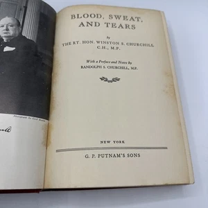Blood Sweat and Tears by Winston S. Churchill 1941 Vintage Hardcover - Imagen 1 de 17