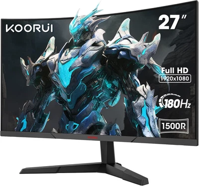 Curvo Monitor Gaming 27 Pollici,1920×1080 (FHD), 180Hz Mornitor, 4Ms Tempo Di Ri - Immagine 1 di 4
