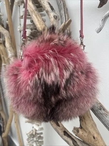 Echt Pelz Tasche Echtes Fell Fuchs Pink Rosa Ledertasche Crossbody Fur Bag Y2K - Bild 1 von 24