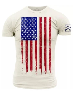 Grunt Style Men's T-Shirt Medium Ivory US This We’ll Defend Patriotic Flag XL - Picture 1 of 4