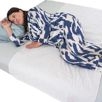 Almohadilla de cama lavable azul extra grande - 100 % algodón para incontinencia 36x72 Foto 1 de 4