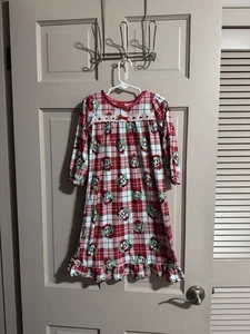 Disney Baby Minnie Mouse Nachthemd Pyjama rot kariert Weihnachtskranz Gr. 3T - Bild 1 von 7