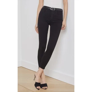 L'AGENCE Women's Margot Crop Skinny Jeans in Noir Black Denim Size 29 High-Rise - Picture 1 of 13