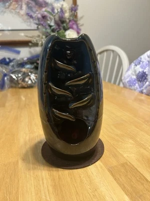 Ceramic Backflow Incense Burner Holder Glaze Waterfall + Incense Cones - Image 1 of 3