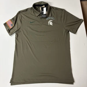 Nike Michigan State Spartans Military Salute to Service Dri Fit Polo Sz M NEW - Picture 1 of 8