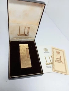 Used Dunhill Gas Lighter XB427 Gold Color Ignition Product w/ Box - Picture 1 of 12