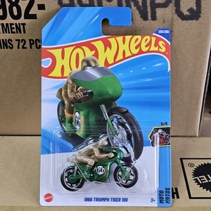 2025 HOT WHEELS MAINLINE CASE N REGULAR TREASURE HUNT 1966 TRIUMPH TIGER 100 - Picture 1 of 4