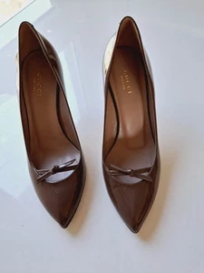 Gucci Mauve Lackleder Mary Jane Pumps Gr. 36 Lackleder Beige Braun - Bild 1 von 11
