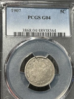 1907 Liberty Head V Nickel PCGS Graded G04 G4 Good - Image 1 of 4