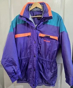 Nevica Jacket US 12 / AUS 16 Colourblock Women's Vintage 90' Purple Blue Orange  - Picture 1 of 13
