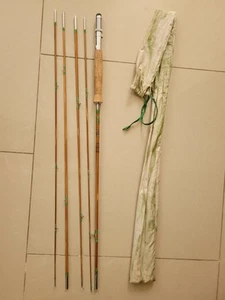 Vintage 5 Piece Ebisu Bamboo Cane Rod Fly Fishing Cork Handle Japanese - Picture 1 of 16