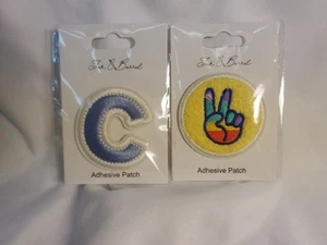 2~Ink & Barrel Self-Adhesive Letter Patch Crafts Sewing Rainbow Peace, C 2x2 New - Picture 1 of 5