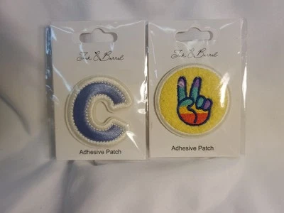2~Ink & Barrel Self-Adhesive Letter Patch Crafts Sewing Rainbow Peace, C 2x2 New - Image 1 of 4