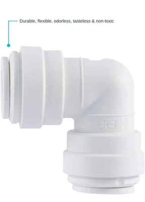 John Guest Plumbing 1/4 in. x 1/4 in. Plastic 90-Degree O.D. x O.D. Union Elbow - Image 1 of 3