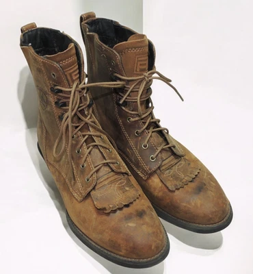 Ariat Heritage Lacer Boots Womens Size 8B Brown Single Kiltie Lace Up Style 3352 - Image 1 of 4