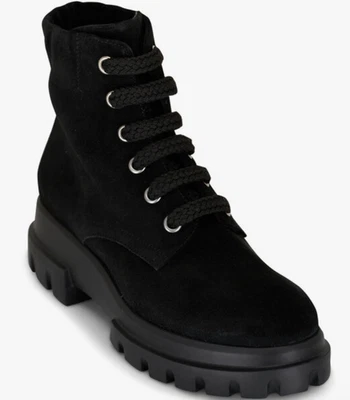 Nuevas con etiquetas $595 AGL Maxine botas de gamuza con cordones en negro talla 38 Foto 1 de 4