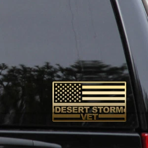 Desert Storm Vet Veteran American Flag Decal Sticker Army Marines Car Window - Picture 1 of 4