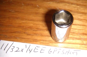Craftsman 11/32" X 1/4"DR #43496 6 PT SHALLOW Socket -EE- Series USA CHROME NEW - Picture 1 of 1