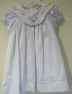 NWT Smockingbird White With Embroidered Collar Dress Girl's Size 4T