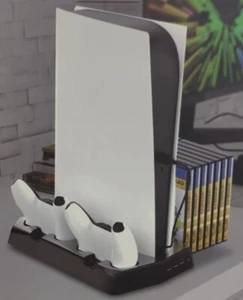 NEW! Wasserstein 3-in-1 PS5 Stand w/Cooling Fan & Charging Station +Game Storage - Picture 1 of 15