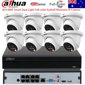 Dahua 8CH 8MP Full Color Camera System 4K WizSense IPC-HDW2849TM-S-IL Lot AU - Picture 1 of 8