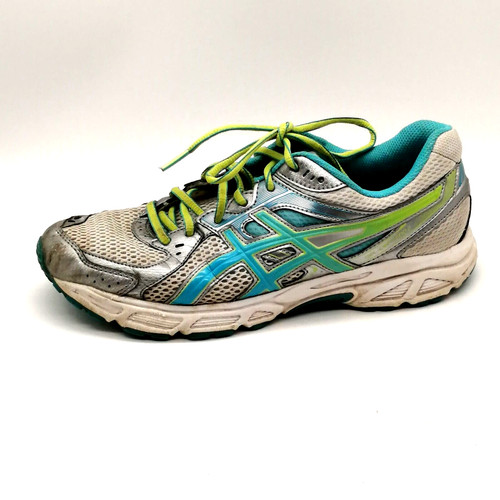 Scarpe da passeggio stringate da donna Asics gel Contend 2 bianche blu punta rotonda 9 5