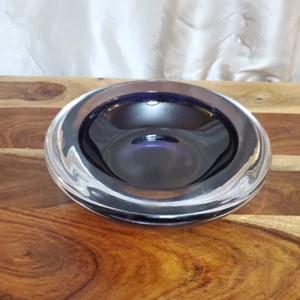 VICKE LINDSTRAND FOR KOSTA BODA NAVY BLUE LARGE SWEDISH GLASS BOWL - Picture 1 of 6