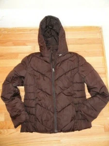 Children's Size small 4-6 Brown Hooded Quilted Puffer Jacket Fleece Lined - Picture 1 of 4