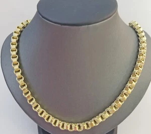 REAL 10k Gold Byzantine Chain Men Necklace 6.5mm 24 Inch Authentic - Picture 1 of 7