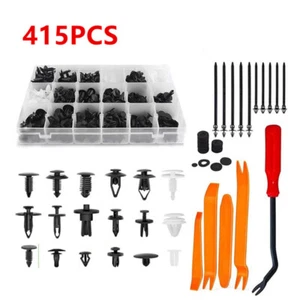 415PCS Car Retainer Clips Plastic Fasteners Kit with Fastener Remover Universal - Picture 1 of 8