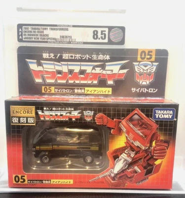 2007 TRANSFORMERS TAKARA/TOMY ENCORE RE-ISSUE 05 IRONHIDE (BLACK) eHOBBY AFA8.5 - Image 1 of 4