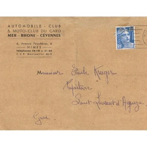 Automobile Club Moto Nîmes Cotisation d'Émile Kruger St Laurent d'Aigouze 1951 - Picture 1 of 1