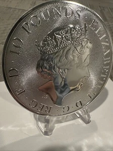 2019 Great Britain UK 10 oz Silver BU Queen’s Beast Black Bull of Clarence - Picture 1 of 4