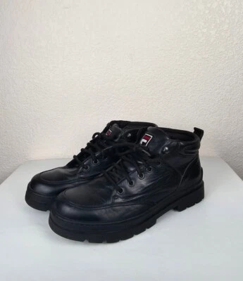*RARAS* Botas bajas FILA de colección años 90-2000/cuero negro/mujer talla 6,5 (EE. UU.) Foto 1 de 4