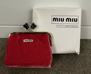 Miu Miu Parfums Vip Gift Red Clutch Cosmetic Pouch Pochette - Picture 1 of 7