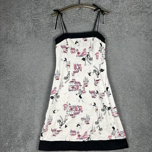 Vintage Studio Y Strappy A-Line Dress Juniors Sz 3 Shopping New York Paris Retro - Picture 1 of 10