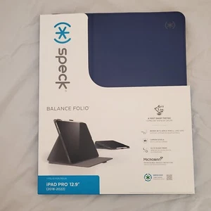 Speck Balance Folio Case for iPad Pro 12.9 (6th Gen) - Arcadia Navy/Moody Grey - Picture 1 of 2