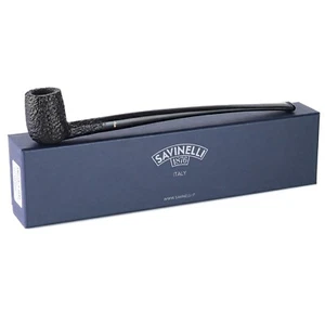 Pipa de tabaco de brezo extra larga Savinelli Churchwarden negra rústica 104, 3 mm - Imagen 1 de 9