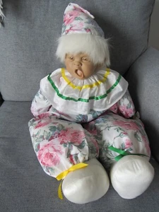 LARGE 32" ARIAS CLOWN DOLL FUNNY FACE HARD PLASTIC FACE & HANDS HEAD MOVES - Picture 1 of 17