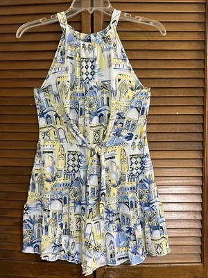 Cato Est 1946 Mameluco Geométrico Halter Cuello-Bolsillos-Corbata-Ojo de cerradura-Oculto Cremallera-NUEVO SIN ETIQUETAS Foto 1 de 4