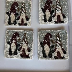 Wichtel Perlen Weihnachten Untersetzer 4er Set - Bild 1 von 6