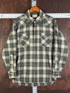 Pendleton High Grade Western Wear Virgin Wool Pearl Snap Plaid Shirt Men’s Large - Picture 1 of 12